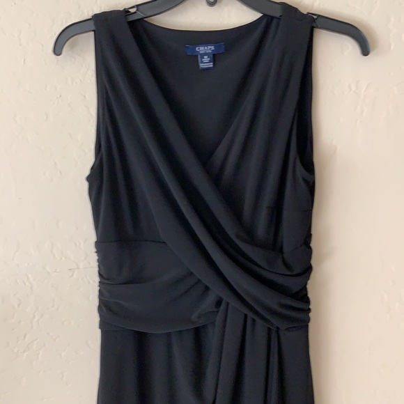 Chaps Black Cross Over Bodice Dress - Picture 3 of 5